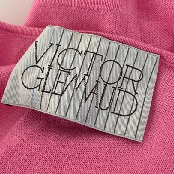 NWT VICTOR GLEMAUD Strappy Mini Slip Knit Dress Pink Size XS - Picture 4 of 7